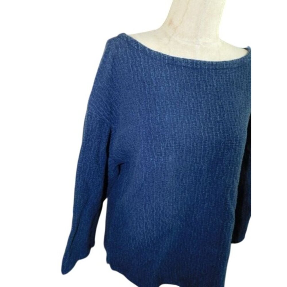 Eileen Fisher Size M Medium Distressed look 3/4 Sleeve Textured Top - Picture 2 of 2